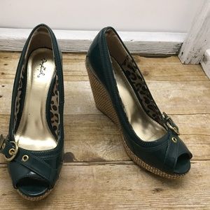 Green (QUPID Wedges) Size 9